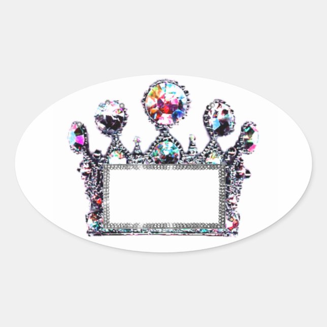 Tiara Labels zu personalisieren! Ovaler Aufkleber (Vorderseite)