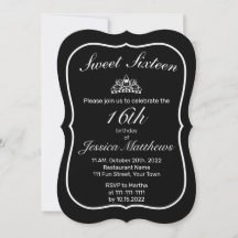 Tiara Modern Minimalistisch White Black Sweet 16