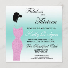 Tiara Party Fabulous und 13. Geburtstagsparty Einladung