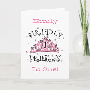 Tiara Princess 1er Anniversaire Carte - Customisée