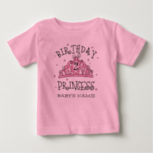 Tiara Princess 2. Geburtstag Custom Baby T-shirt