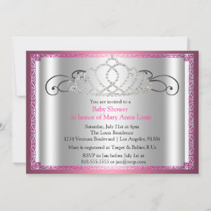 Tiara Princess Baby shower Invitation