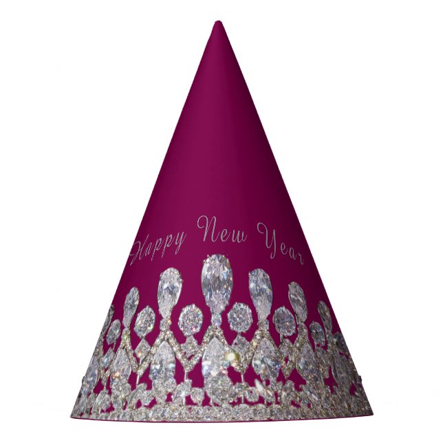Tiara Print New Year Party Hat Partyhütchen (Vorderseite)