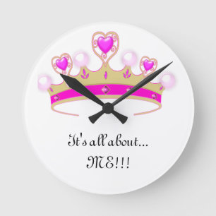 Tiara-Uhr: Sie ist ganz über MICH!!! Runde Wanduhr