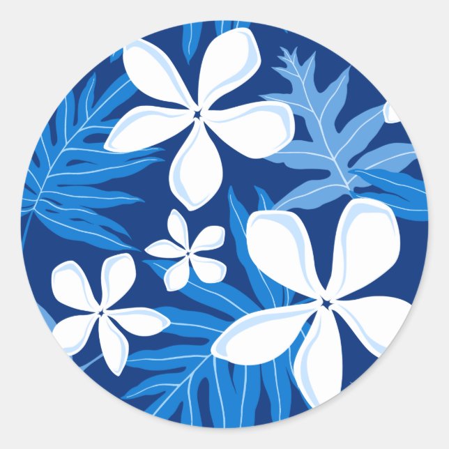 TIARE (BLAU) CLASSIC ROUND STICKER (Vorderseite)