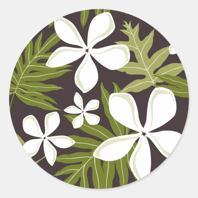 TIARE (OLIVE) STICKER ROND CLASSIQUE (Devant)