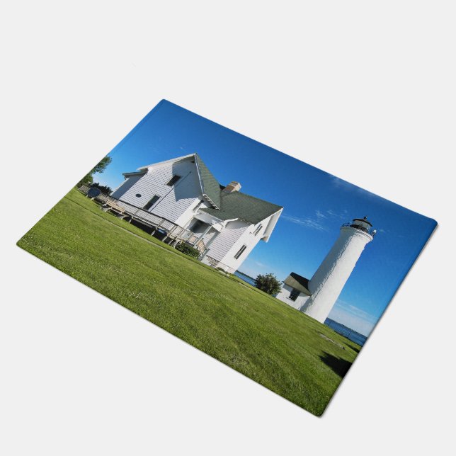 Tibbetts Point Lighthouse, New York Door Mat Fußmatte (Schrägansicht)