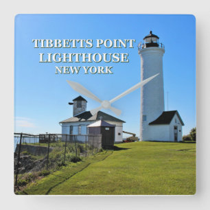 Tibbetts Punkt-Leuchtturm, New York Quadratische Wanduhr