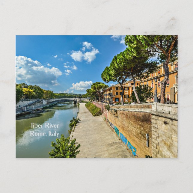 Tiber River, Rom, Italien Postkarte (Vorderseite)