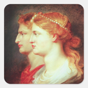 Tiberius und Agrippina, c.1614 Quadratischer Aufkleber