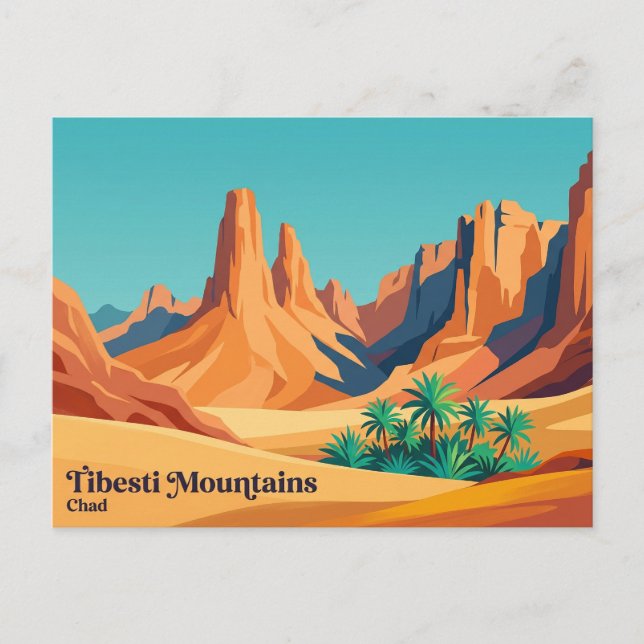 Tibesti-Gebirge Tschad Postkarte (Vorderseite)