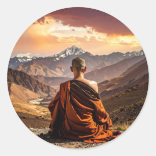 Tibet - Buddhismus - Meditation Runder Aufkleber