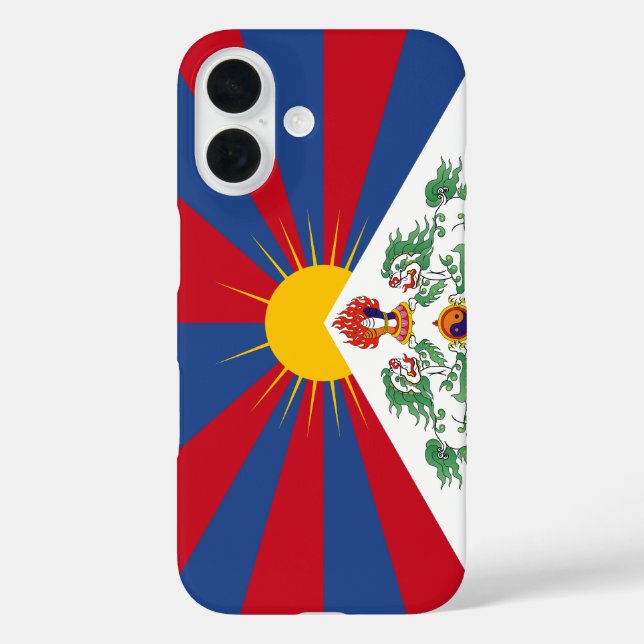 Tibet-Flag iPhone 16 Hülle (Rückseite)