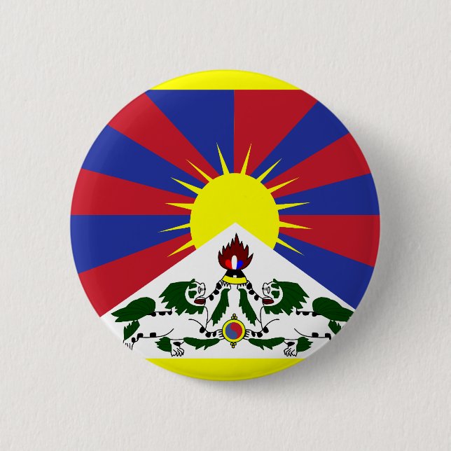 Tibet-Flagge Button (Vorderseite)