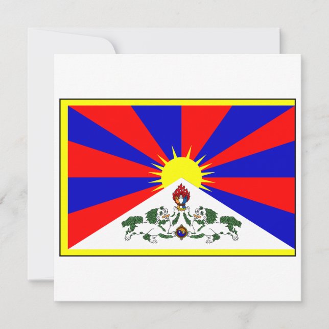 Tibet-Flagge Einladung (Vorderseite)