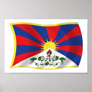 Tibet-Flagge Poster Druck
