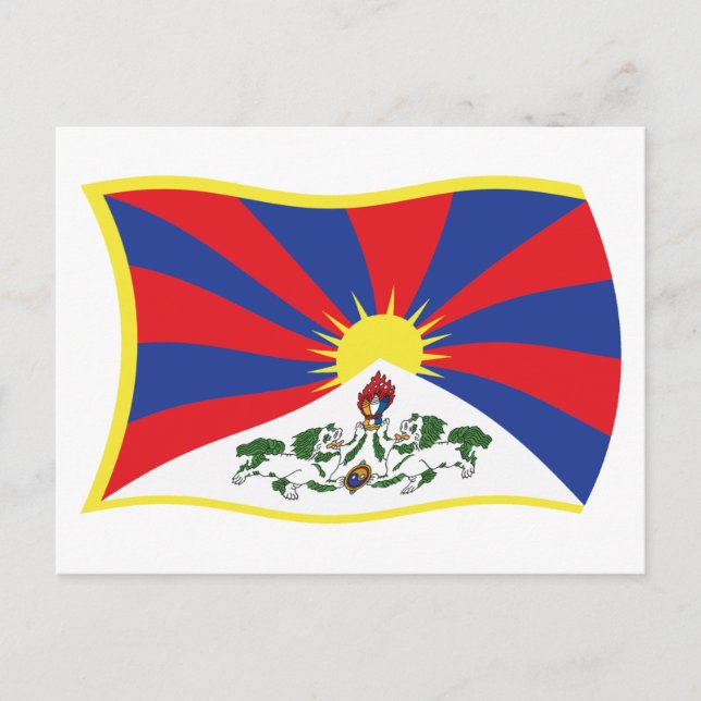 Tibet-Flagge Postkarte (Vorderseite)