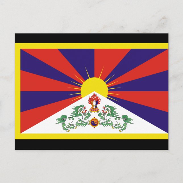 Tibet-Flagge Postkarte (Vorderseite)