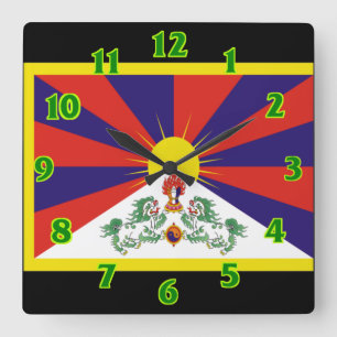 Tibet-Flagge Quadratische Wanduhr