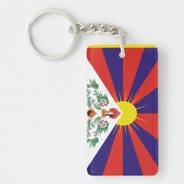Tibet-Flagge Schlüsselanhänger (Vorderseite)