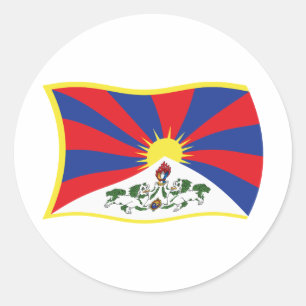 Tibet-Flaggen-Aufkleber Runder Aufkleber