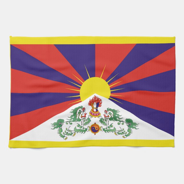 Tibet freie Flagge Geschirrtuch (Horizontal)