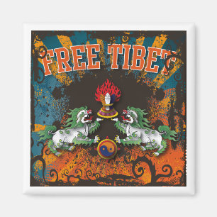 Tibet Grunge Kunst Magnet