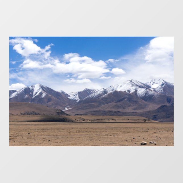 Tibet, Himalaya - Landschaftliche Berglandschaft Fensteraufkleber (Blatt)