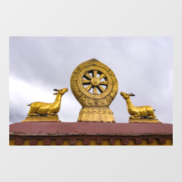 Tibet, Lhasa - Dharma-Rad im Jokhang-Tempel Fensteraufkleber