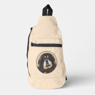 Tibet-Mastiff-Gemälde Schwarz und Braun Haustier-H Crossbody Bag