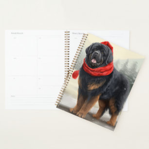 Tibet-Mastiff-Hund im Schnee Weihnachten  Planer