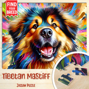 Tibet-Mastiff-Hund-Porträt Acryl-Kunst Druck Hund
