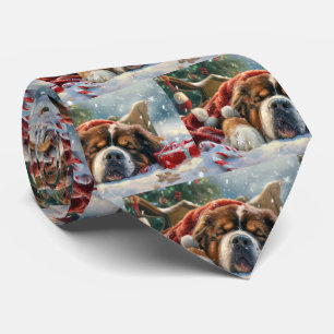 Tibet-Mastiff-Hund Weihnachtsfestlich Krawatte