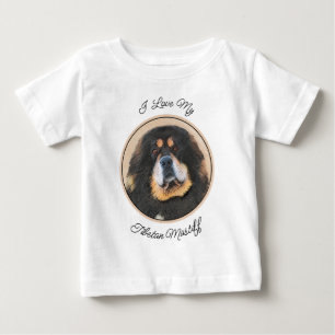 Tibet-Mastiff-Malerei - Süße originelle Hundekunst Baby T-shirt