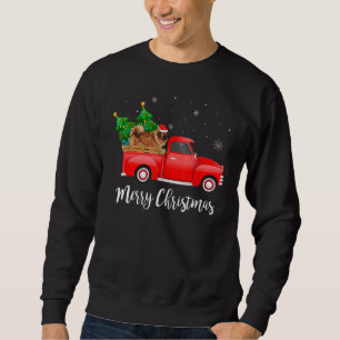 Tibet-Mastiff Roter LKW Weihnachtsbaum Xmas Hund Sweatshirt