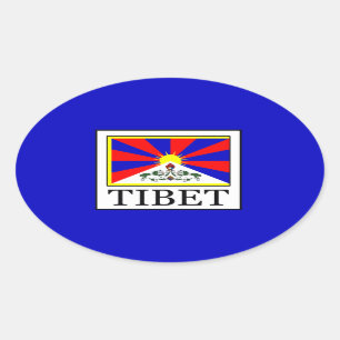 Tibet Ovaler Aufkleber