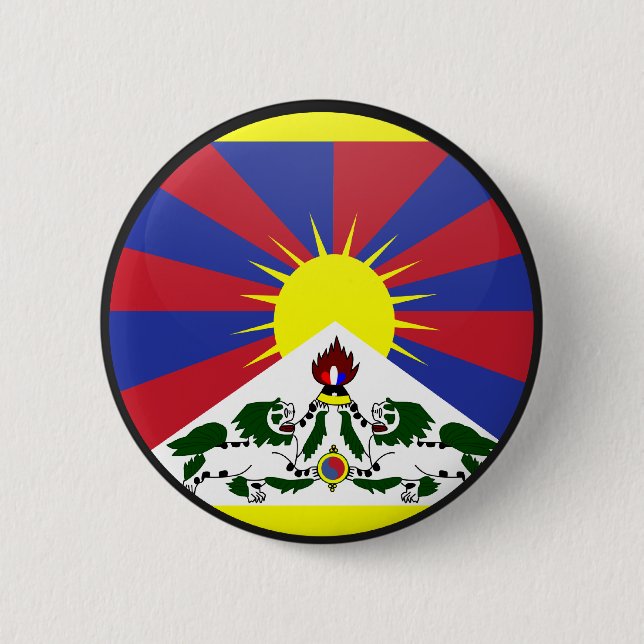 Tibet-Qualität Flaggen-Kreis Button (Vorderseite)