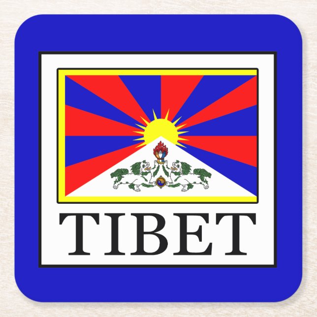 Tibet Rechteckiger Pappuntersetzer (Vorderseite)