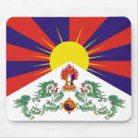 Tibet, Schnee-Löwen, tibetanische Flagge - der
