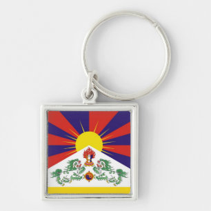 Tibet, Schneeläume, Flagge - Der Himalaya Schlüsselanhänger