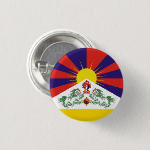 Tibet & Snow Lions Flagge - Der Himalaya Button