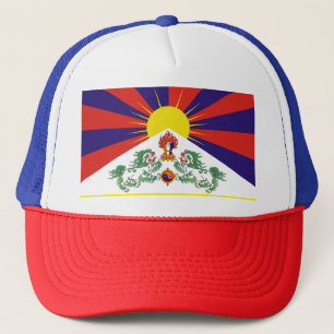 Tibet, Snow Lions, Tibetan flag - The Himalayas Truckerkappe