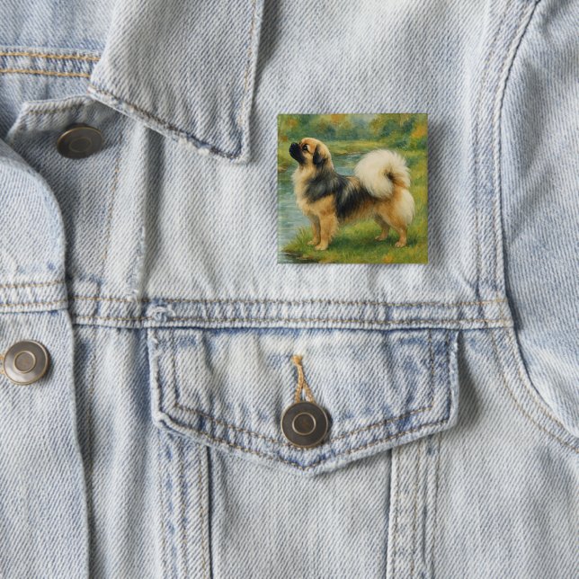 Tibet-Spaniel Button (Beispiel)