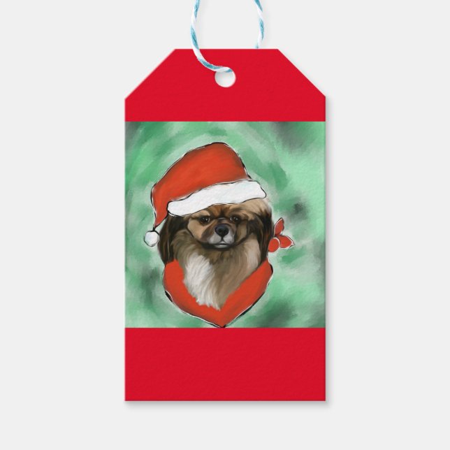 Tibet-Spaniel Geschenkanhänger (Vorderseite)