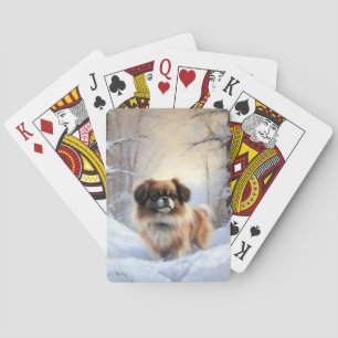 Tibet-Spaniel Lass es schneien Weihnachten Spielkarten