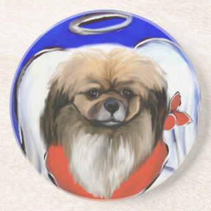 Tibet-Spaniel Sandstein Untersetzer