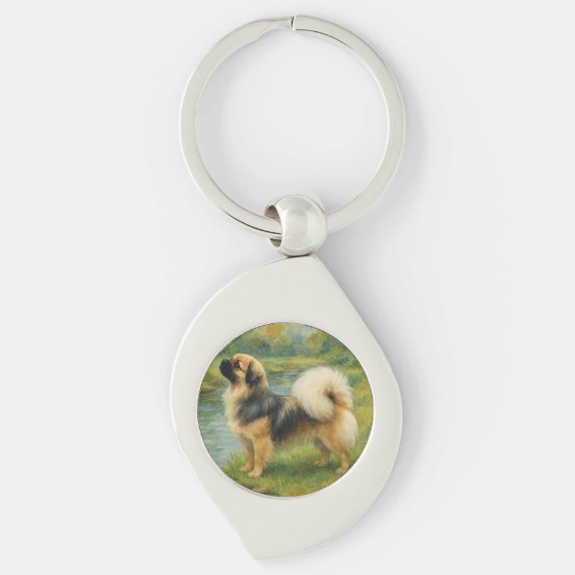 Tibet-Spaniel Schlüsselanhänger (Vorderseite)