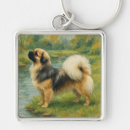 Tibet-Spaniel Schlüsselanhänger
