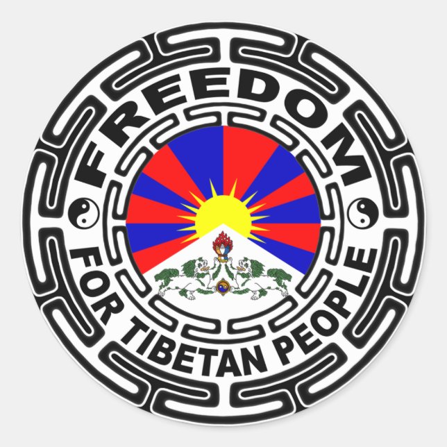 Tibet-Sticker Runder Aufkleber (Vorderseite)