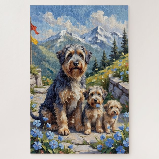 Tibet Terrier Berggarten Kunst (Vertikal)